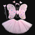 halloween Costumes for girl Cosplay Fairy Princess Butterfly Wings +Headband+Tutu Skirt - menochic
